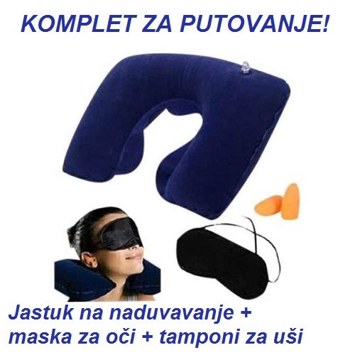 Set za Putovanje- Jastuk + Maska + Tamponi za uši